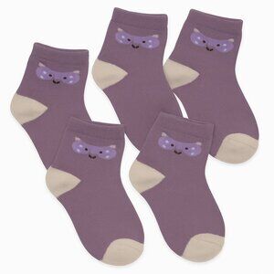 Kids Lilac Cream Ankle Socks 5-Pack NWOT